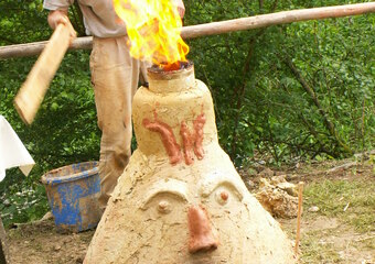 Keltischer Rennofen am Mühlentag 2007