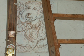 winkender Gnom - Engel, Kunst + Kitsch, Installation, Neuwagenmühle 2009