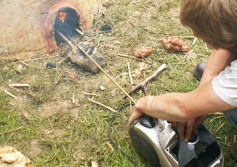 Keltischer Rennofen am Mühlentag 2007