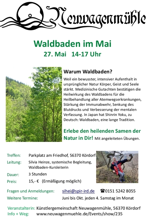 Waldbaden, 27. Mai 14-17 Uhr mit Silvia Heinze