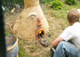 Keltischer Rennofen am Mühlentag 2007